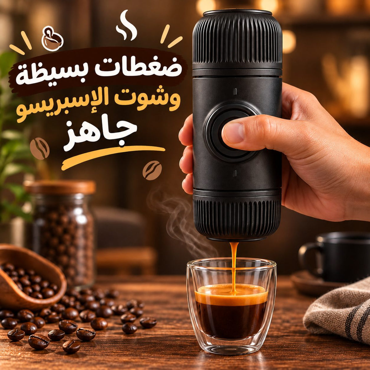 ماكينة اسبريسو يدوية محمولة تعمل بالضغط Main image