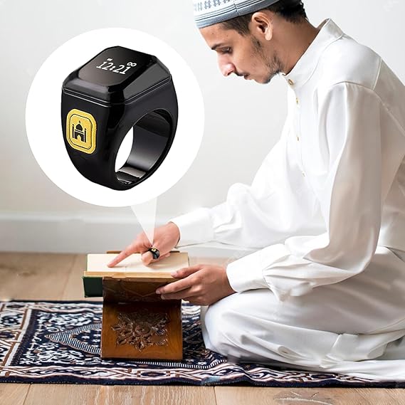 خاتم تسبيح وذكر ديجيتال بشاشة ليد قابل للشحن Main image
