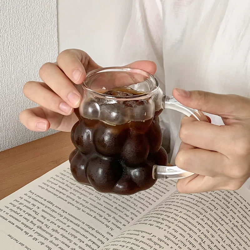 مج بابلز 400 ملي زجاج شفاف لشرب وتقديم العصائر والنسكافيه والايس كوفي بيد لسهولة الحمل Main image
