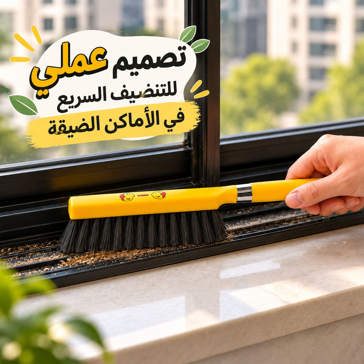 فرشة تنظيف الشيش وسلك الشبابيك بتصميم بطوط بيد بلاستيك Main image