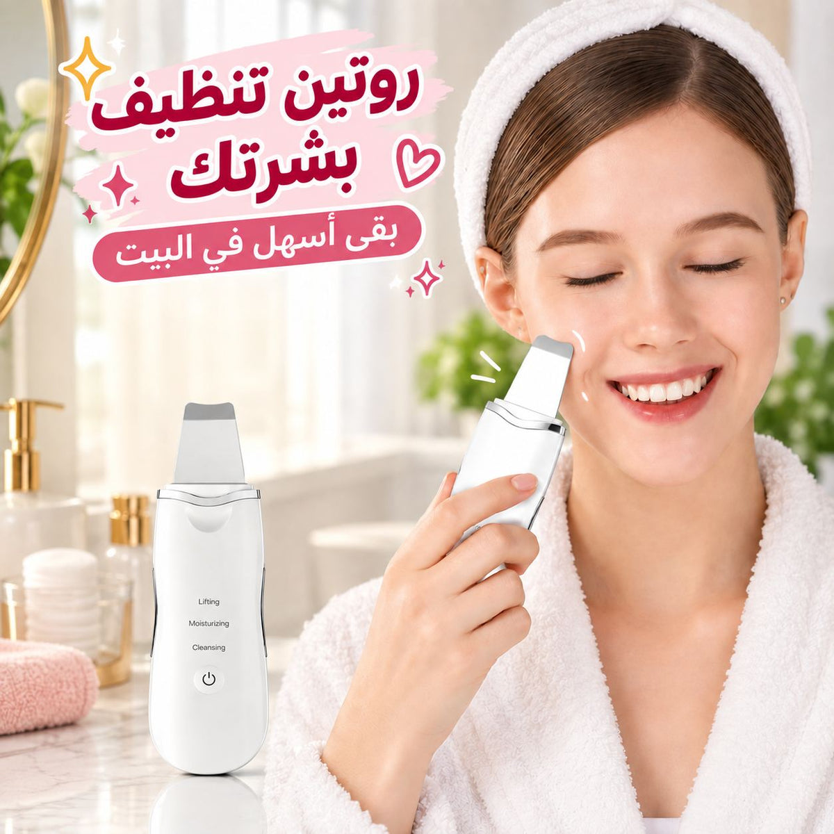 جهاز تنظيف البشرة بالموجات فوق الصوتية لإزالة الرؤوس السوداء قابل للشحن بيو اس بي Main image