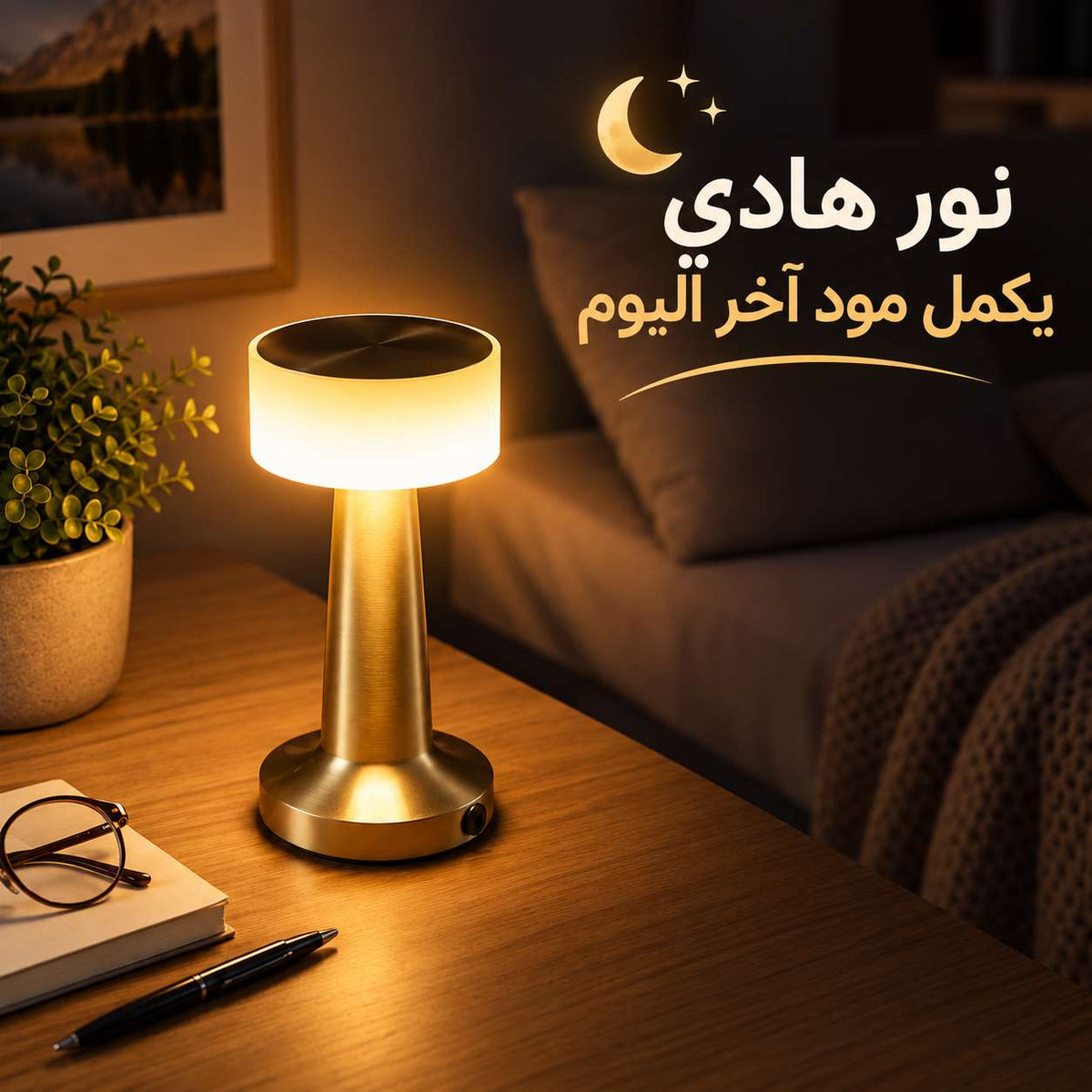 اباجورة تاتش ب 3 الوان مختلفة للمكتب وغرف النوم قابلة لإعادة الشحن بيو اس بي Main image