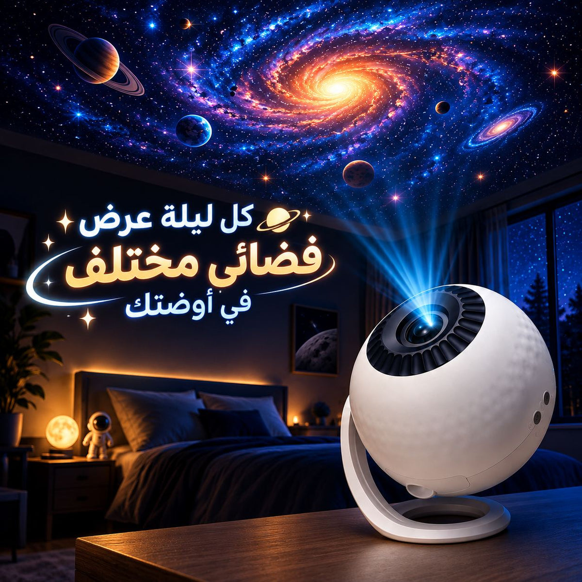 جلاكسي بروجيكتور ب 12 عرض مختلف للفضاء مع ريموت للتحكم عن بعد Main image