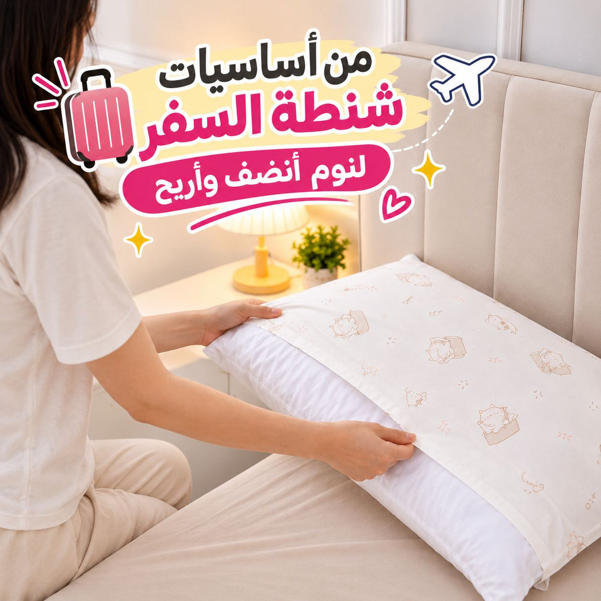 كفر مخدة للاستعمال مرة واحدة لنوم آمن أثناء السفر ووقت المصيف 6 قطع Main image