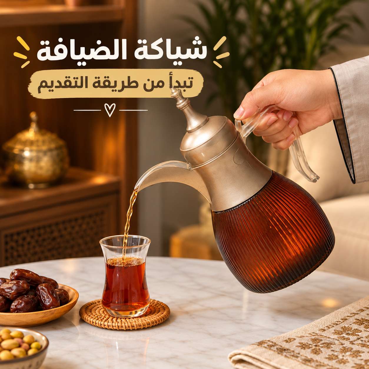 إبريق قهوة زجاجي مقاوم للحرارة لتحضير وتقديم الشاي والقهوة في وقت العزومات Secondary image