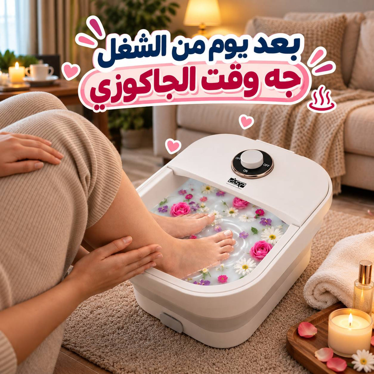 جهاز جاكوزي كهربائي مع بكرات لتدليك القدمين بسعة 7.7 لتر 450 واط Main image