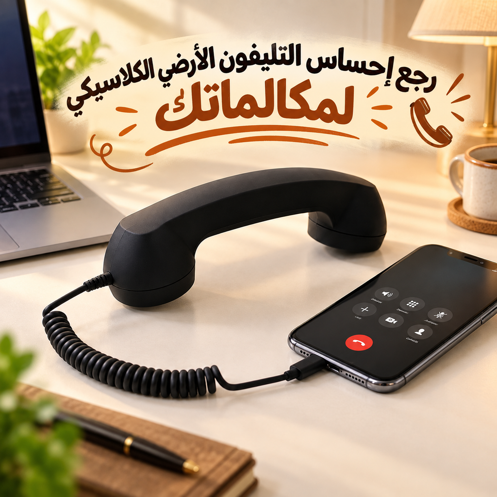 سماعة هاتف ريترو سلكية  للمكالمات مع تحكم في مستوى الصوت