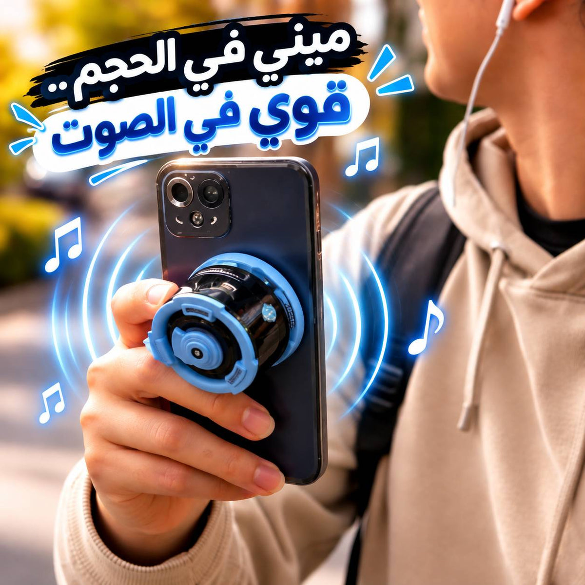 سبيكر لاسلكي مغناطيسي ميني مع اضاءة ار جي بي قابل للشحن بقوة 5 فولت Main image