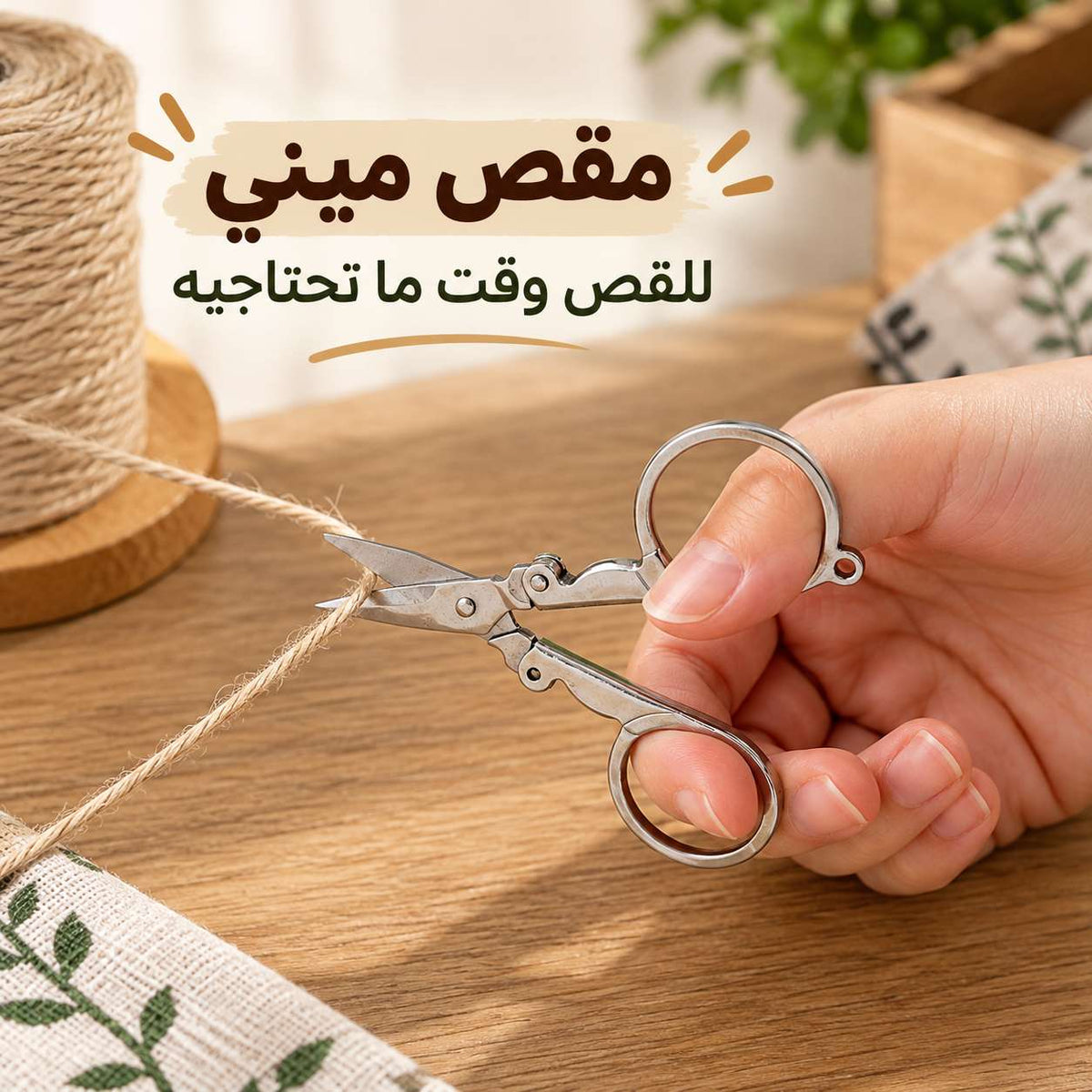 مقص ميني قابل للطي لقص الورق والقماش مقاوم للصدأ Main image